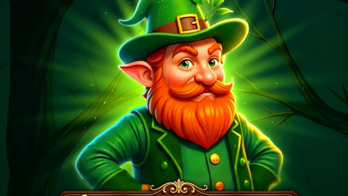 Interface do jogo de slot Majestic Leprechaun com tema irlandês